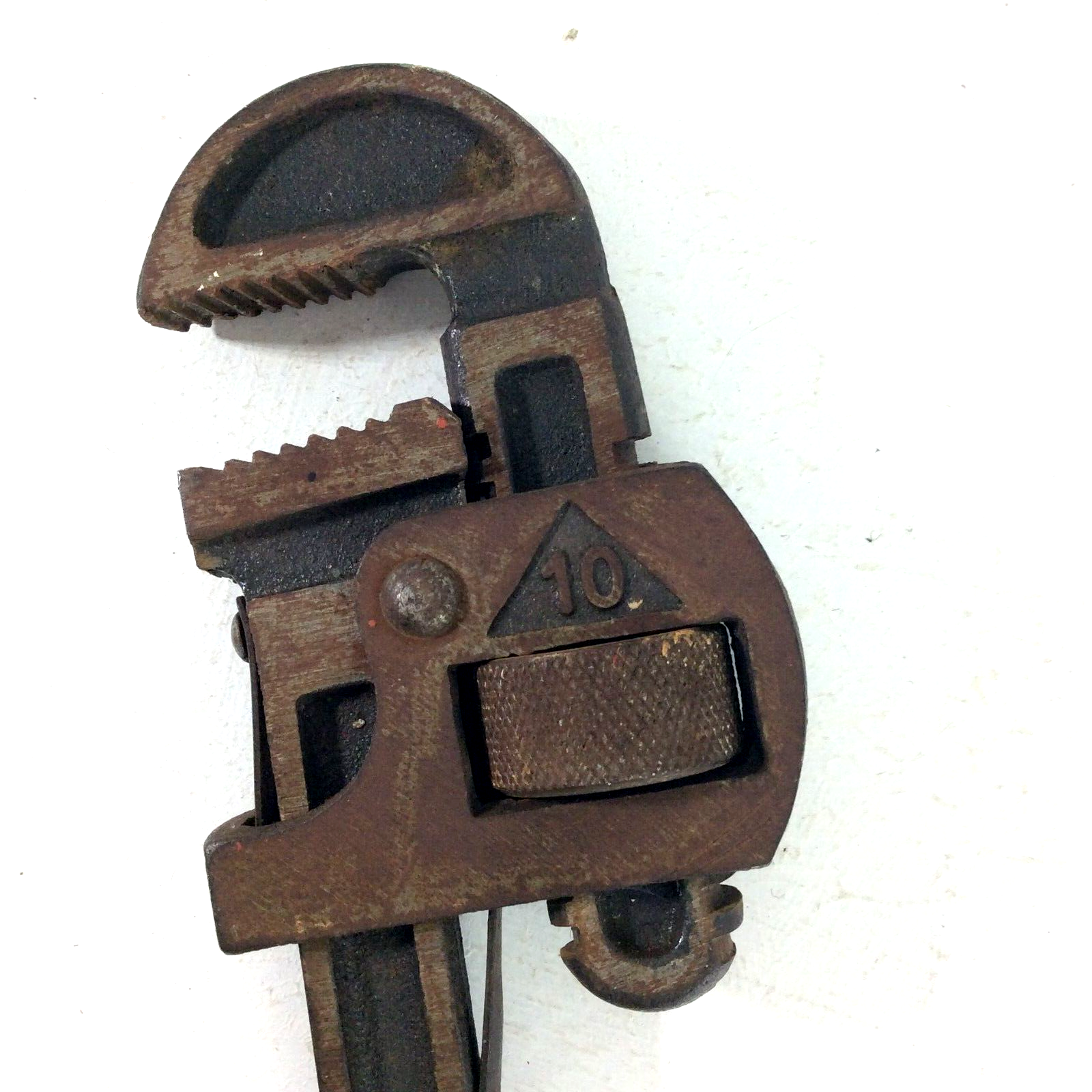 Vintage Adjustable #10 Plumber's Monkey Pipe Wrench Spain Red