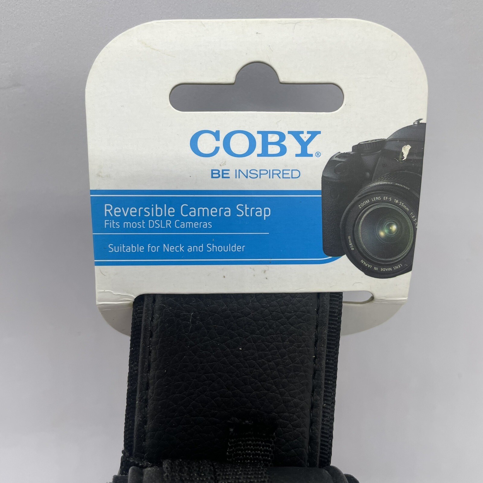 Camera Strap Coby Be Inspired Reversible Strap Fits Most DSLR Cameras Black