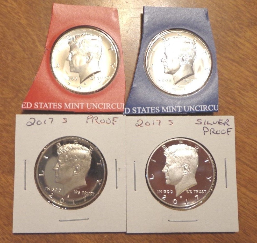2017 P D S S Silver & Clad Proof Kennedy Half Dollar PDSS Sealed US Mint Cello
