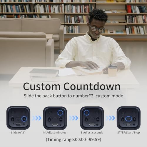 Productivity Timer Flip Gravity Sensor Cube Timer Countdown & 1 Black