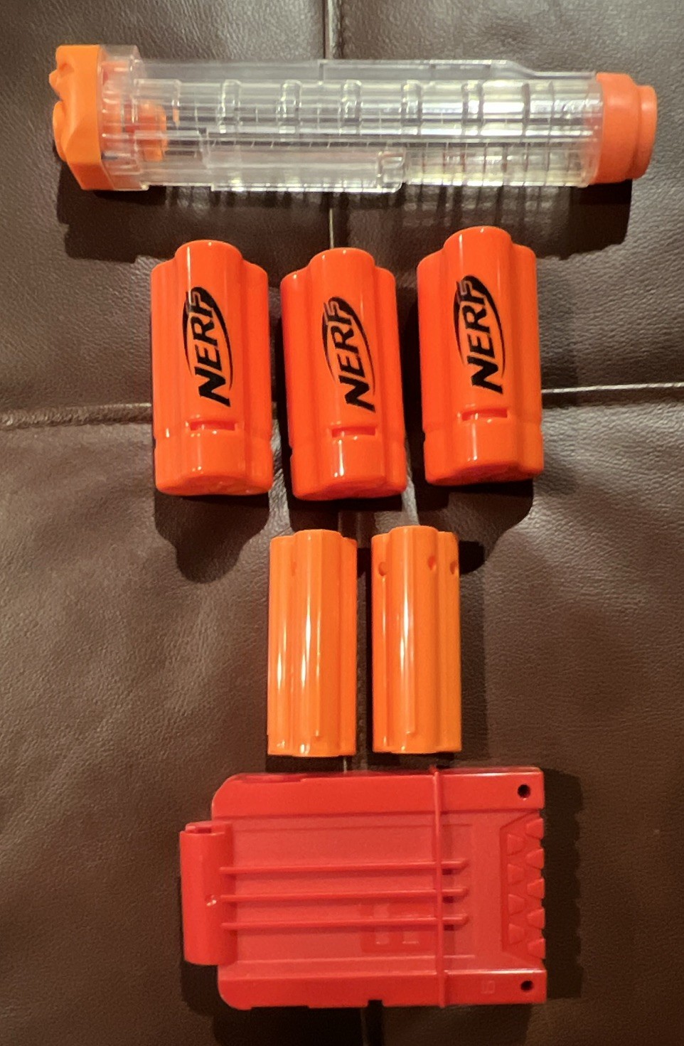 NERF N-Strike Elite 6-Dart Clear Magazine Clip w/ Orange Darts A0351 2014