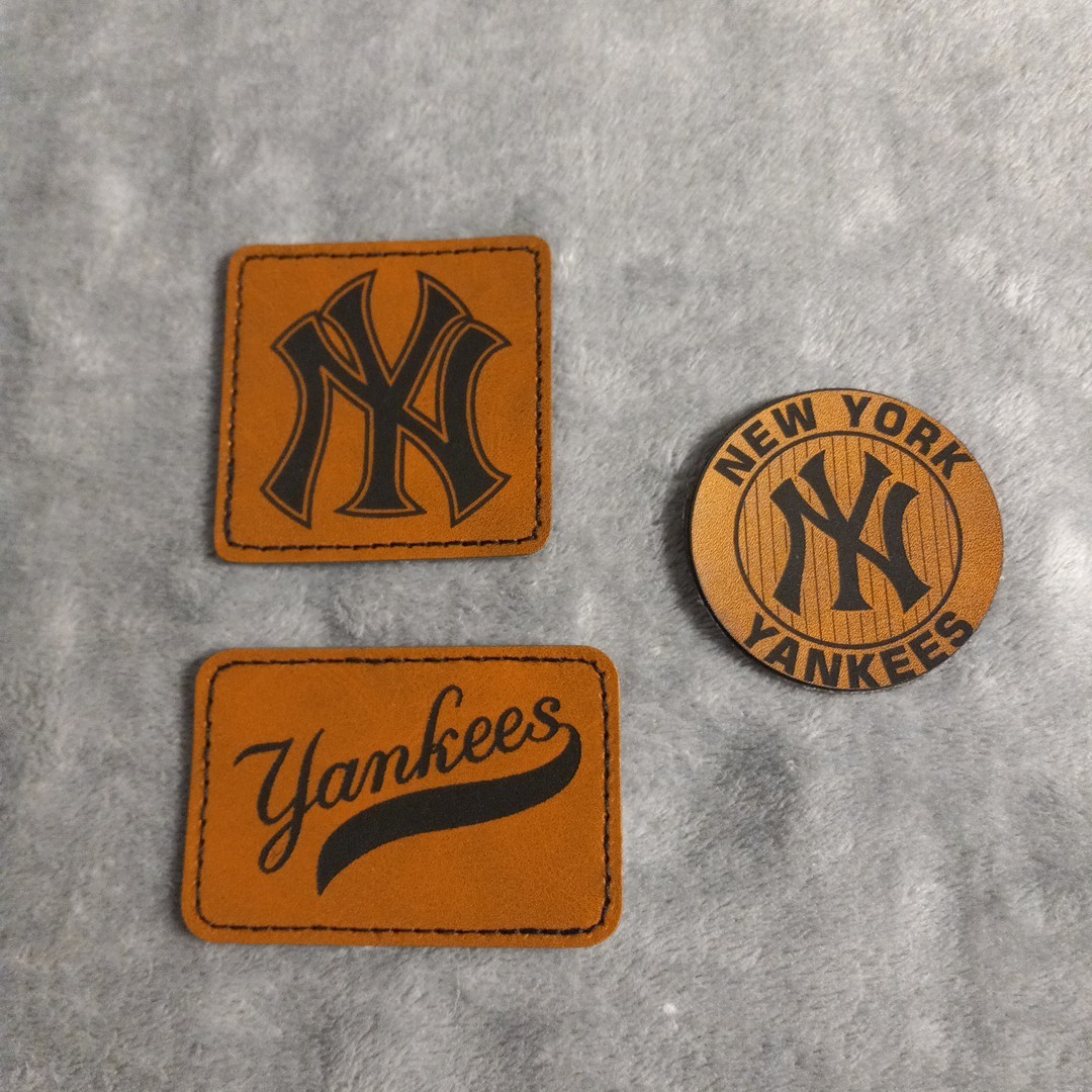 Yankees Leather Iron on Patch For Hats And Accessories