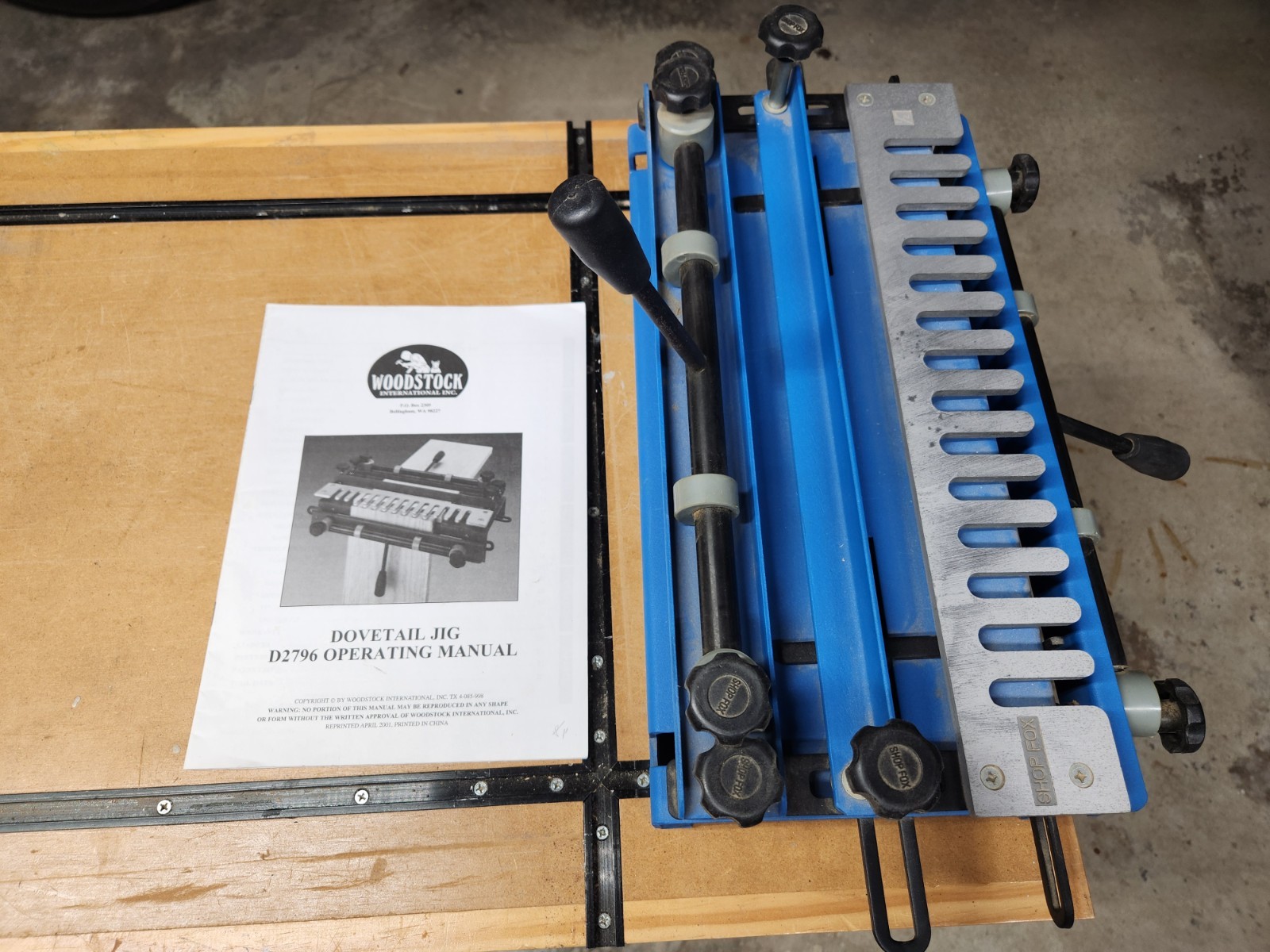 12" Woodstock Dovetail Jig with aluminum template