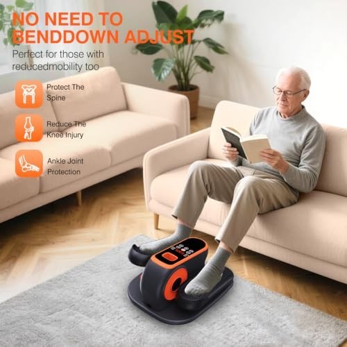 Under Desk Elliptical Machine Quiet Electric Leg Exerciser 12 Speeds Remote
