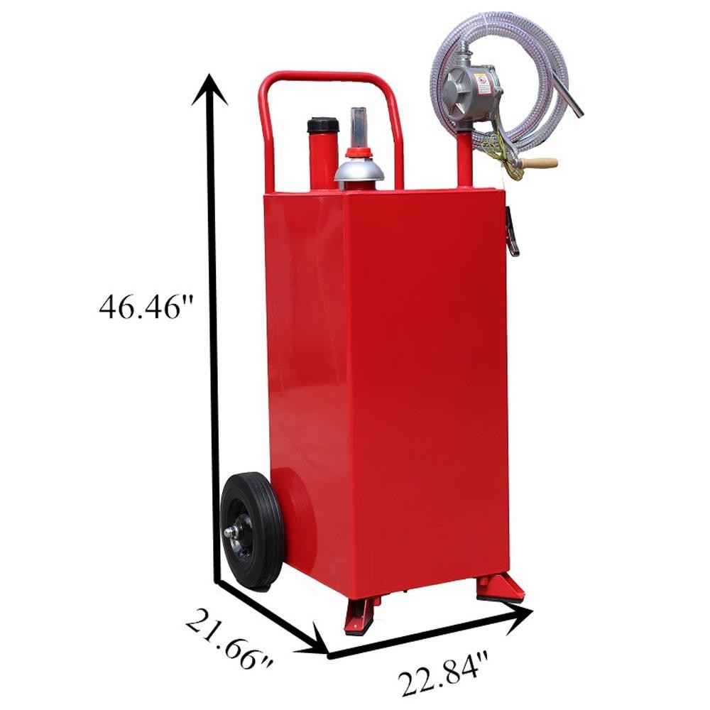 Heavy Duty 30 Gallon Fuel Gas Caddy Tank Drum Gasoline Diesel Transfer