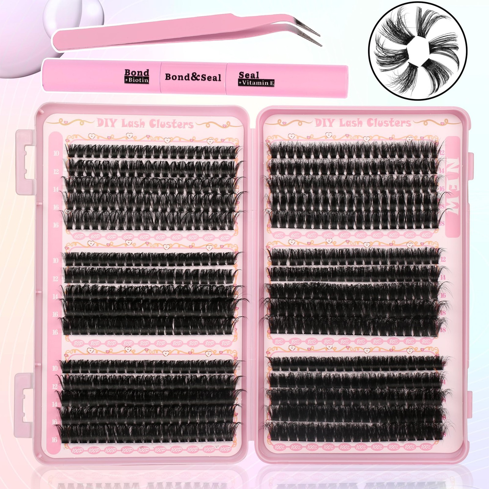 Gmagictobo Lash Clusters Fluffy Volume Eyelash 1 pair (Pack of 590), Black