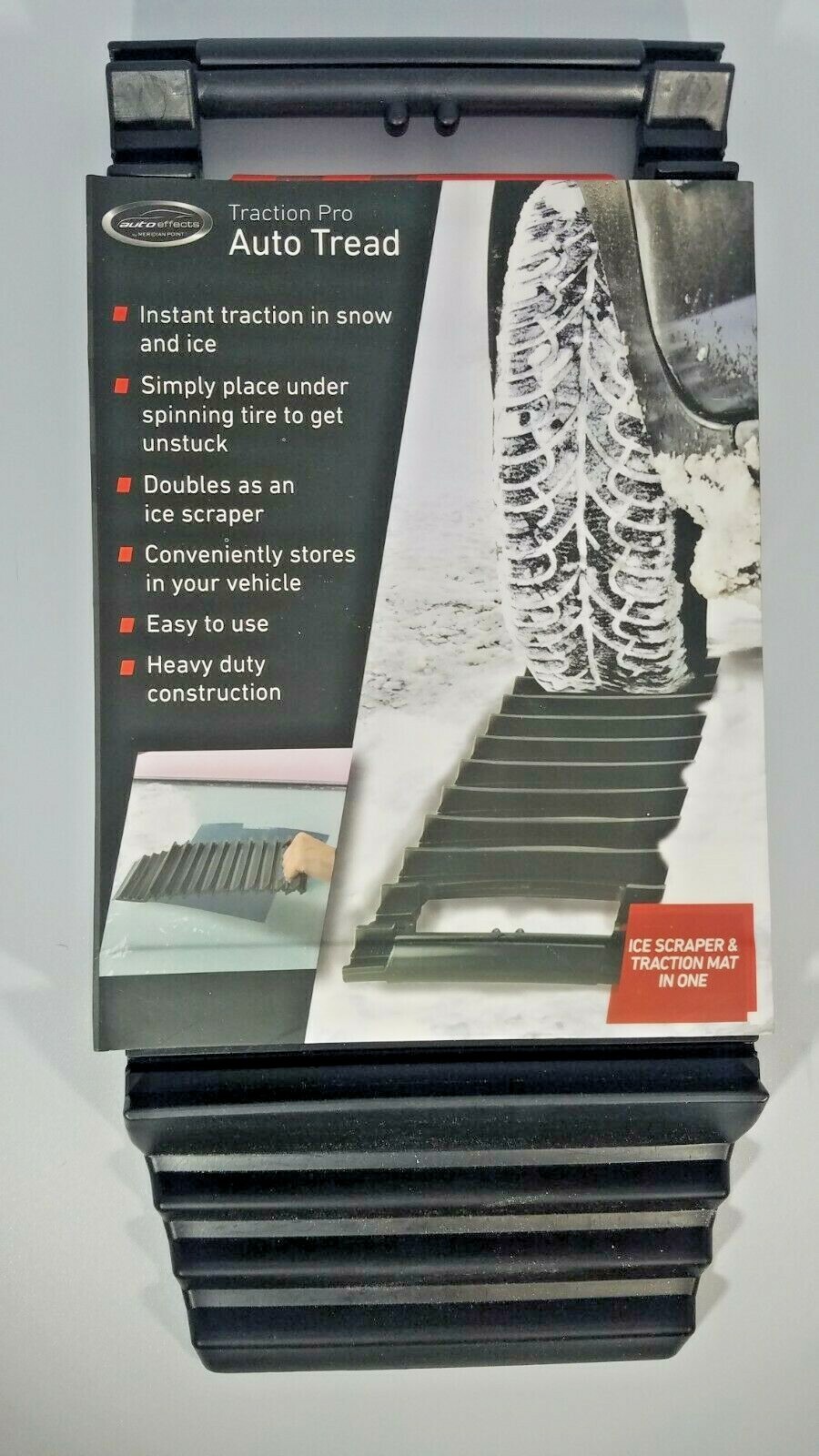 Auto Tread Ice Scraper & Traction Mat in One Snow Ice Traction Lot of Two