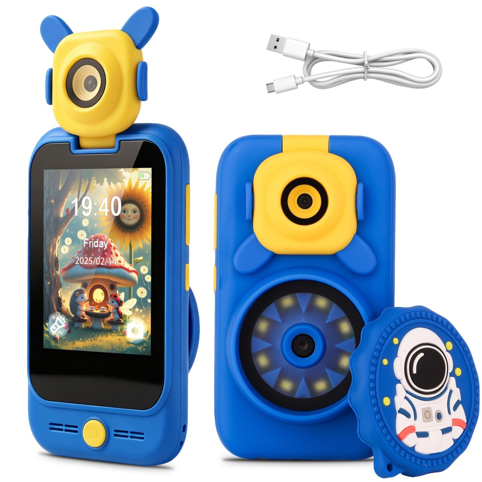 Kids 2-in-1 Camera & Microscope Toy,200X Magnification Microscope,Flip Photo...