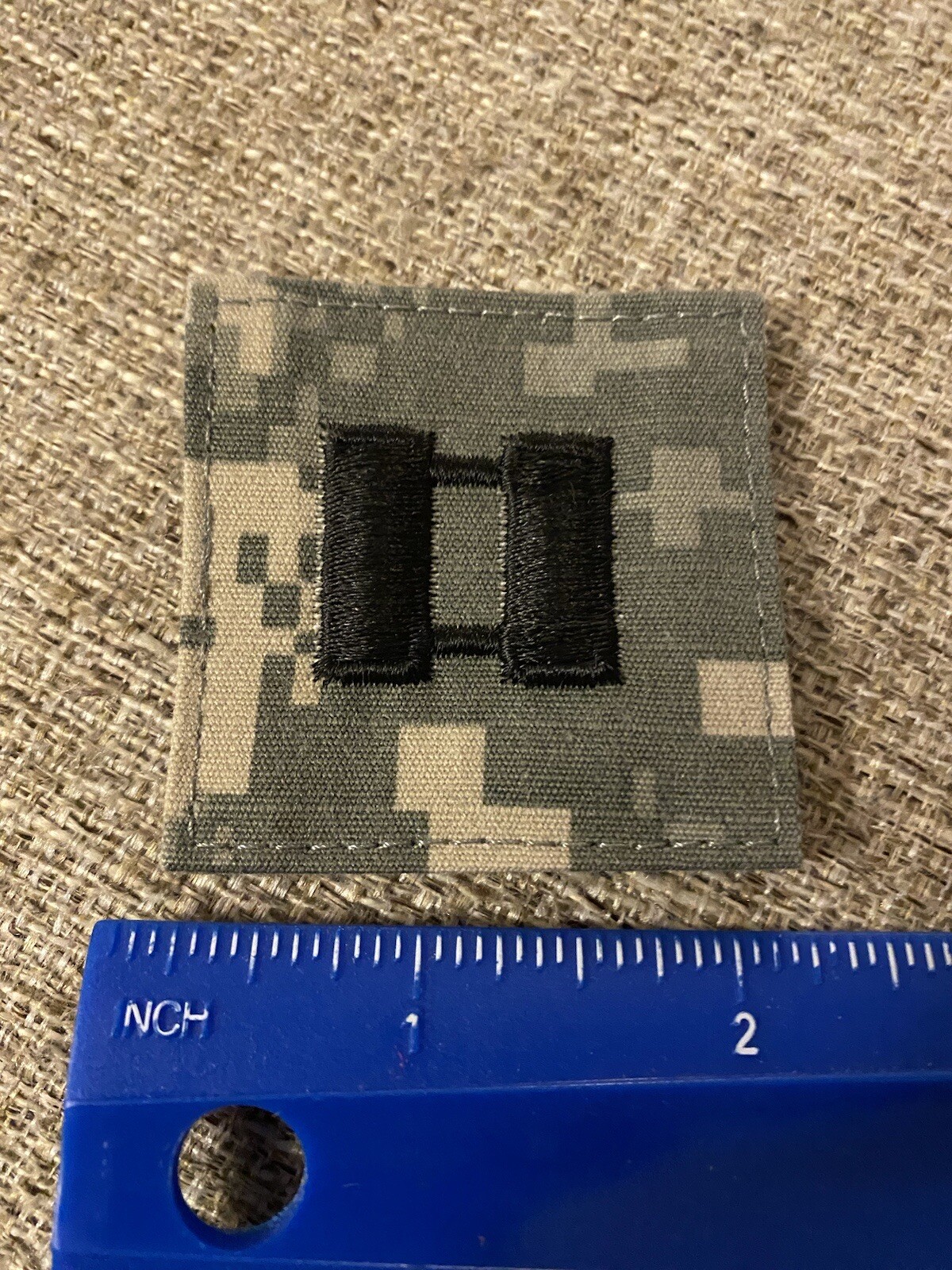 US Army Captain CPT O-3 Rank ACU Hook / Loop Pattern Military Patch INV6481