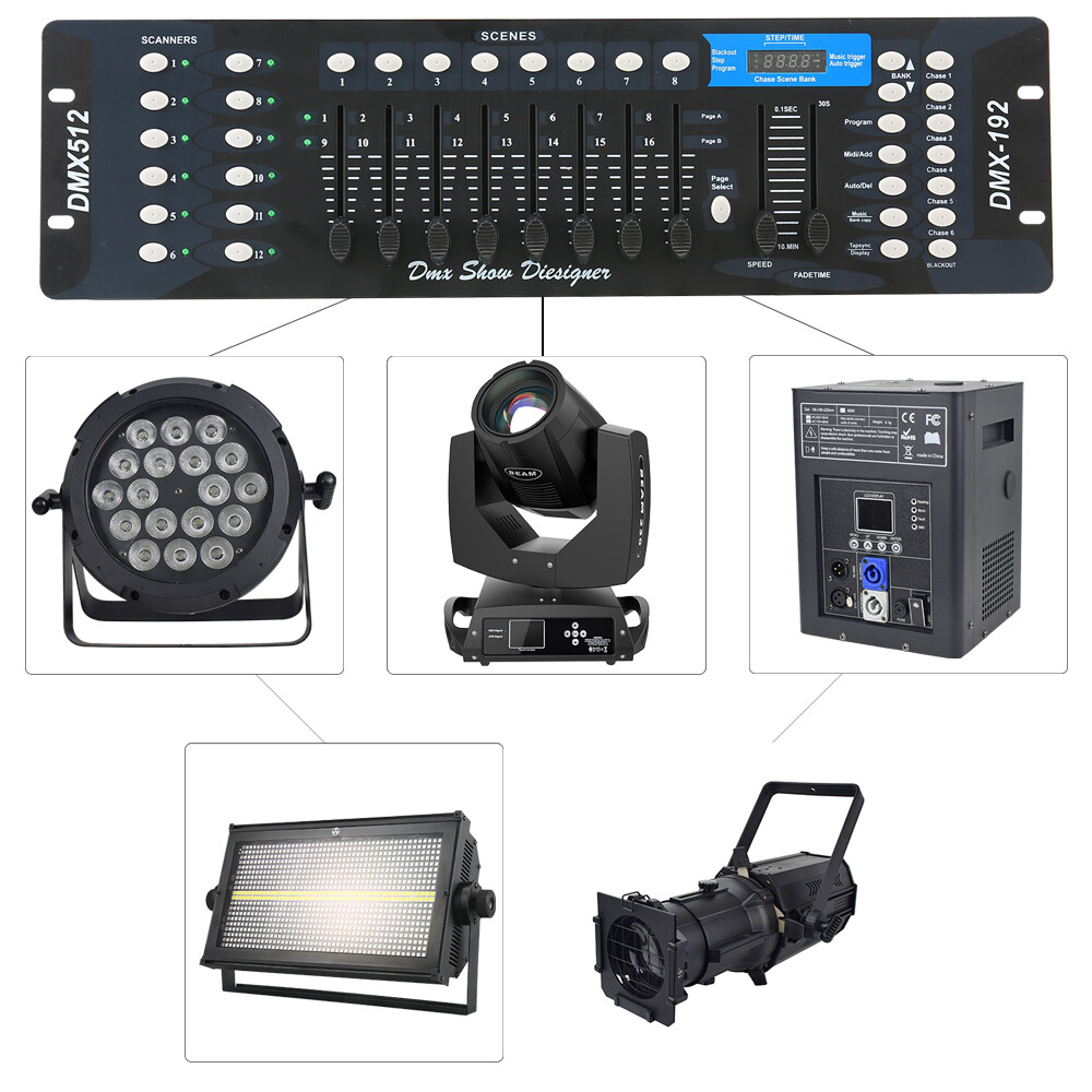 DMX 512 192 Channel Operator Console Controller For Stage DJ Party Lighting