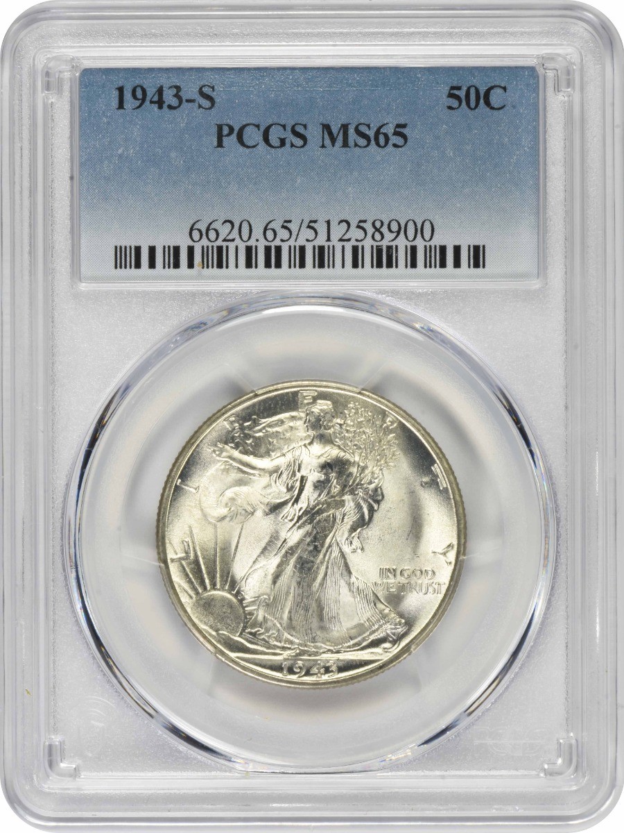 1943-S Walking Liberty Silver Half Dollar MS65 PCGS