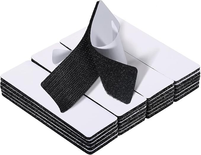 20 Sets 1x4 Inch Hook and Loop Fastener Strips with Adhesive Heavy Duty Double