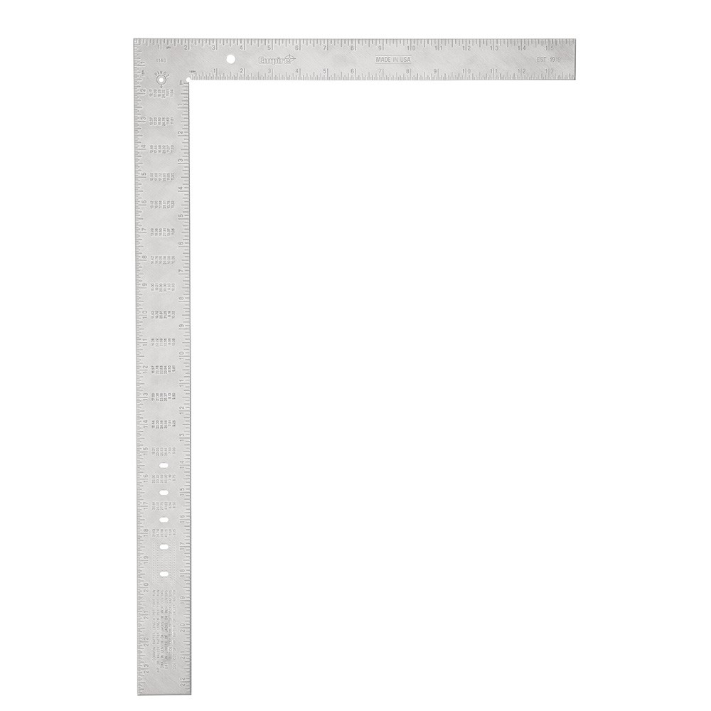 Empire 1140 16" x 24" Aluminum Framing Square, Permanent Stamp Graduations