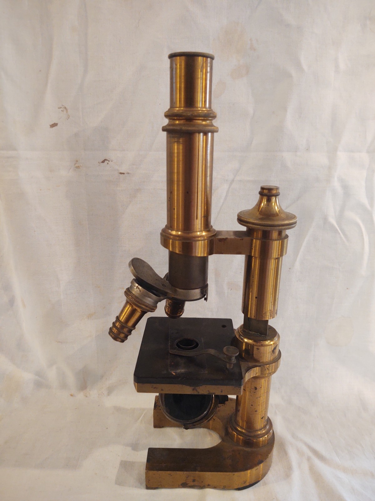 1890 Leitz Wetzlar Brass Microscope serial # 16882 & Slides Dr. Irwin Boeshore