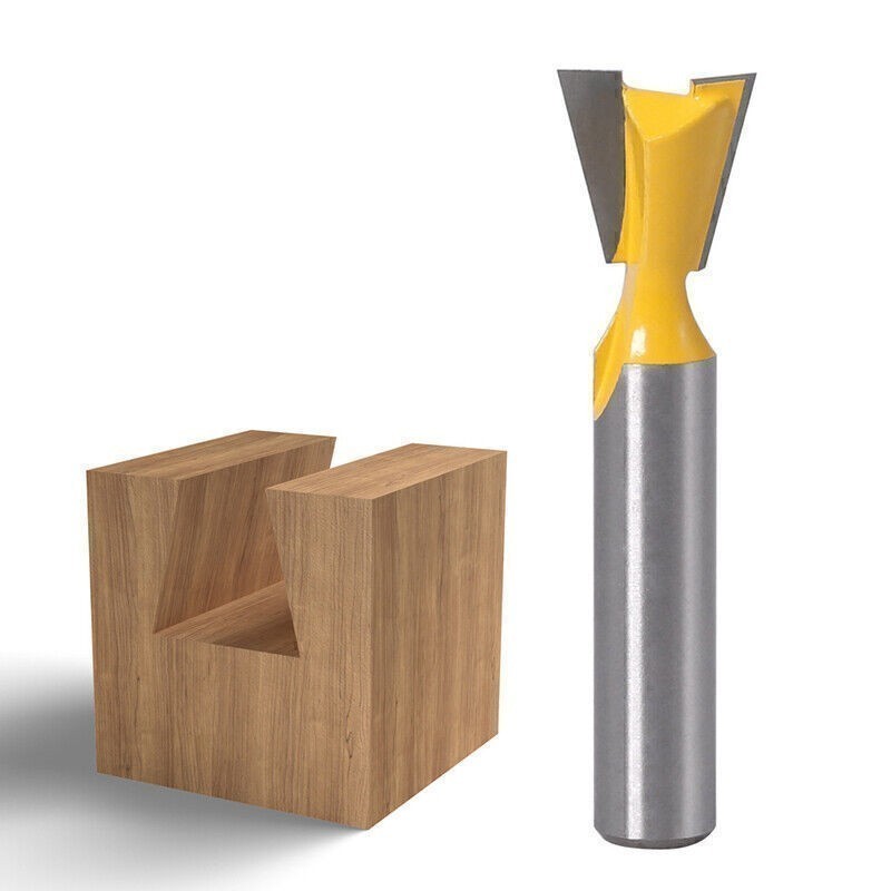Durable 8mm Shank Carbide Dovetail Joint Router Bit Set Woodworking Cutter Tool