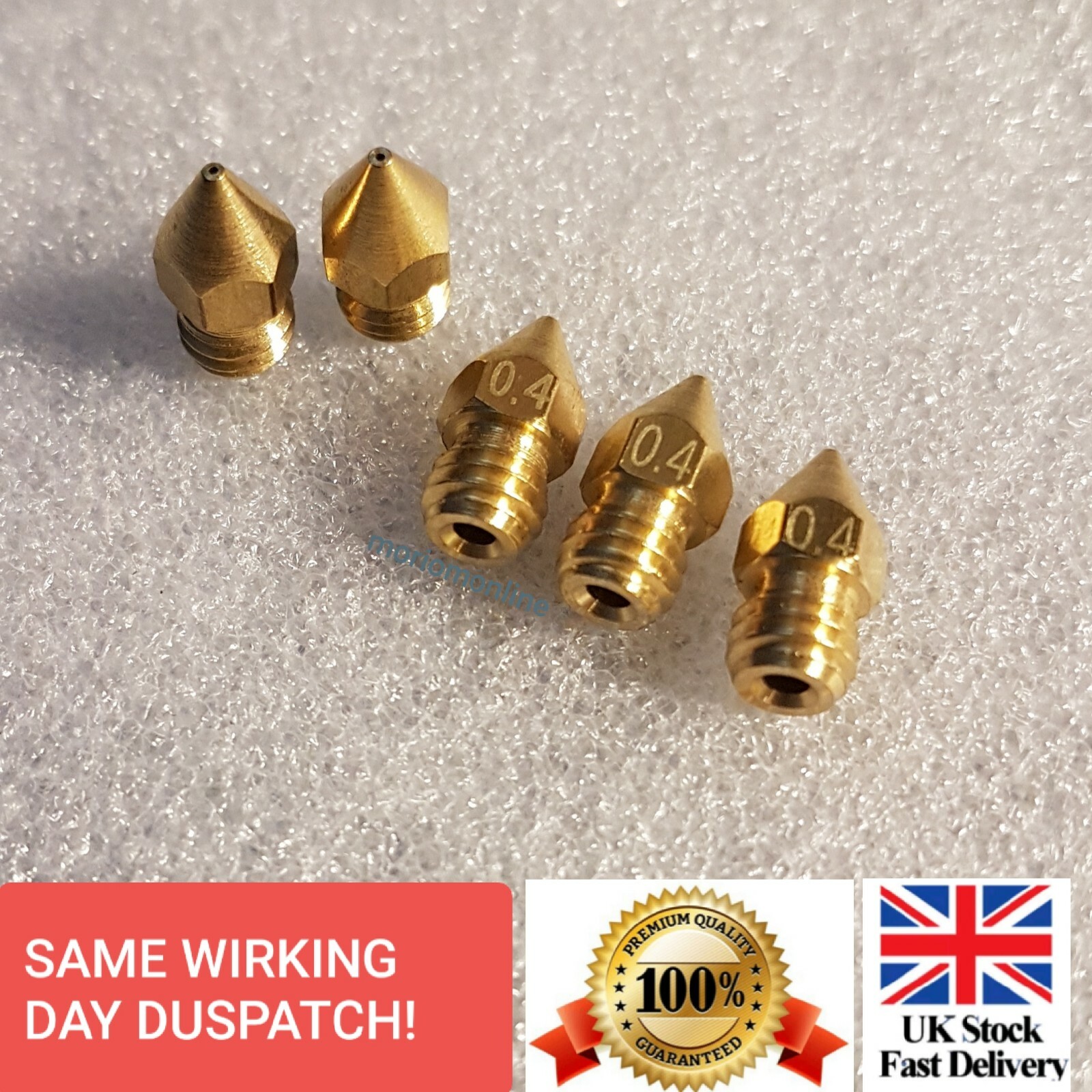 MK8 Extruder Printer Nozzles 0.4mm 1.75mm CTC ANET A8 Creality Pack Of 5