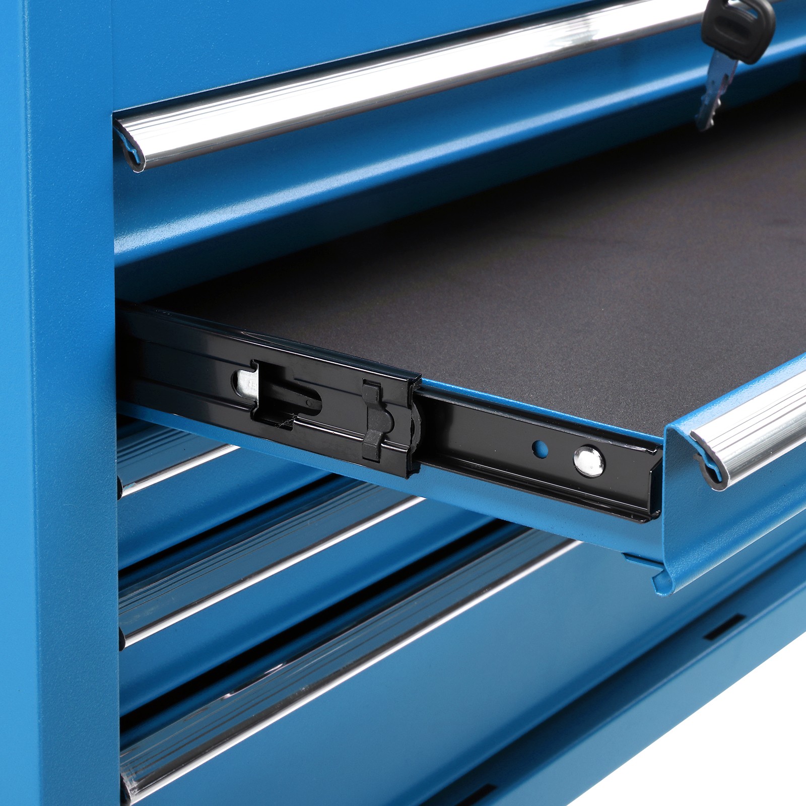 Blue Tool Chest Steel Tool Storage Box with 5 Drawers & Locking System & Keys