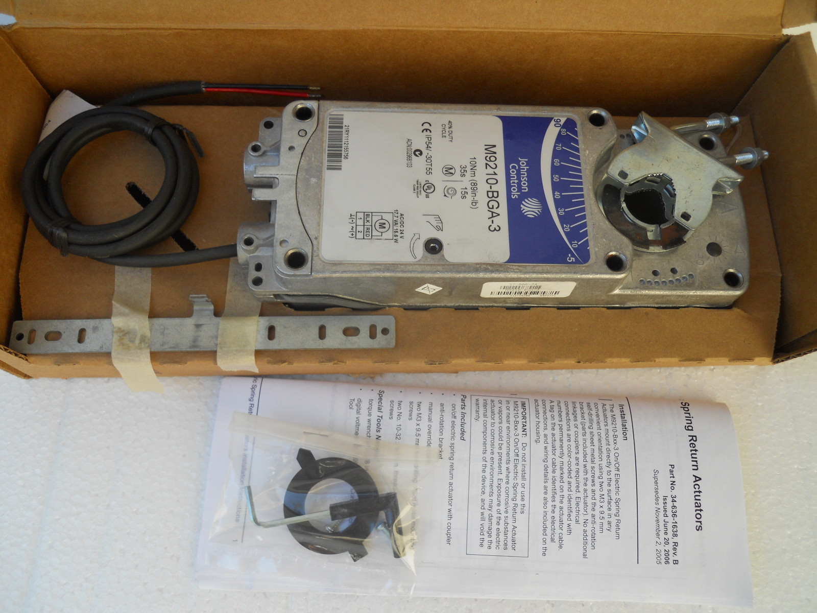 Johnson Controls M9210-BGA-3 HVAC Spring Return Actuator