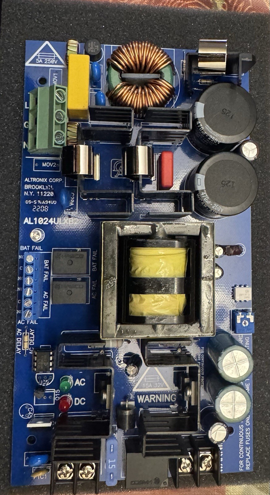 Altronix AL1024ULXB2 Power Supply Charger Board 24VDC 8A UL Listed