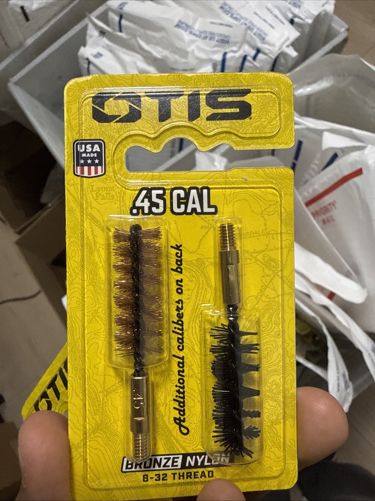 Otis FG345NB Bore Brush Set 44 Mag/458/45/460/450/454 Cal 8-32" Thread 2" Long B
