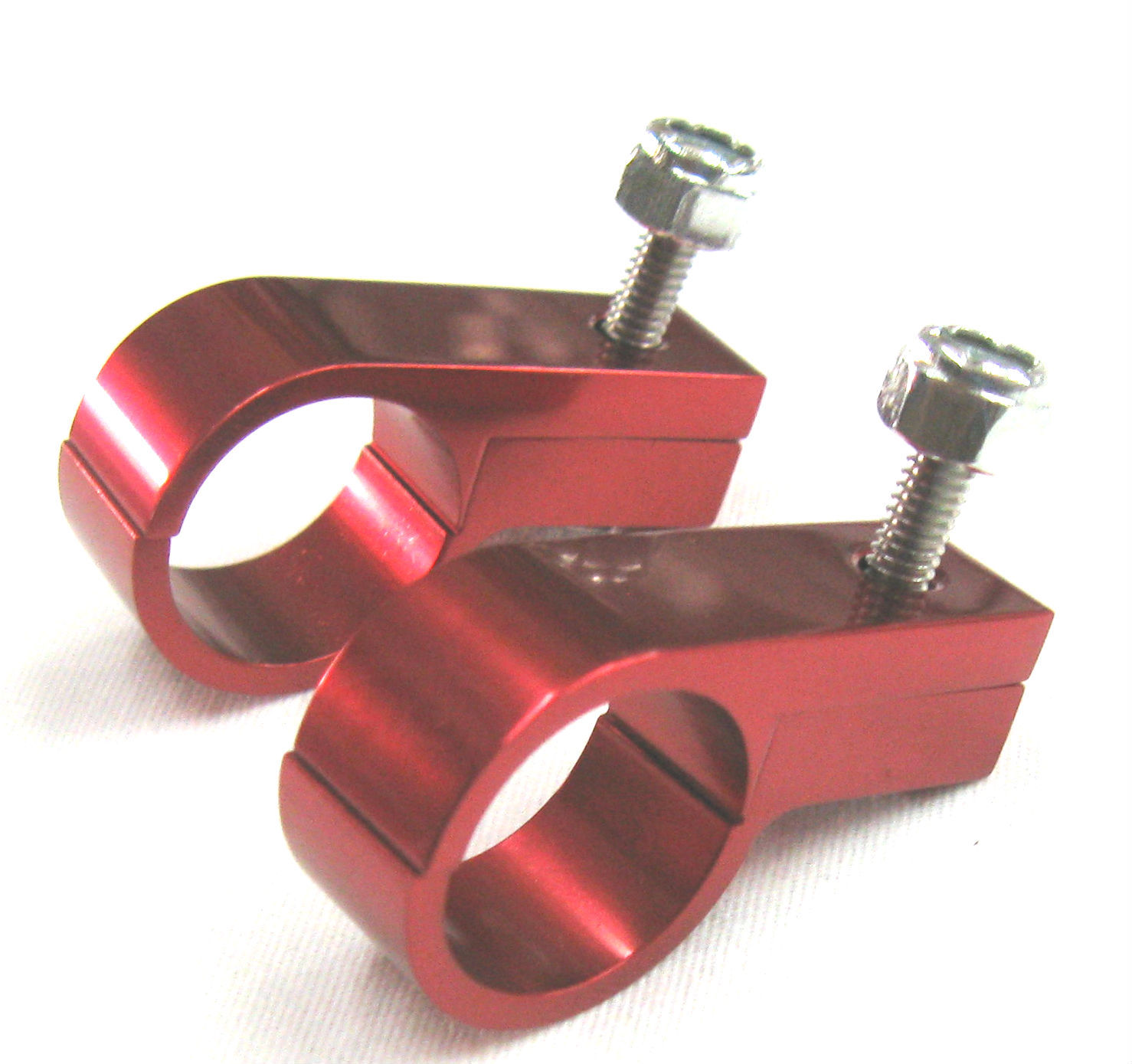 5/8 inch  ID Billet Aluminum Show  Polished Red Line Mounting  P Clamp 2 per pk