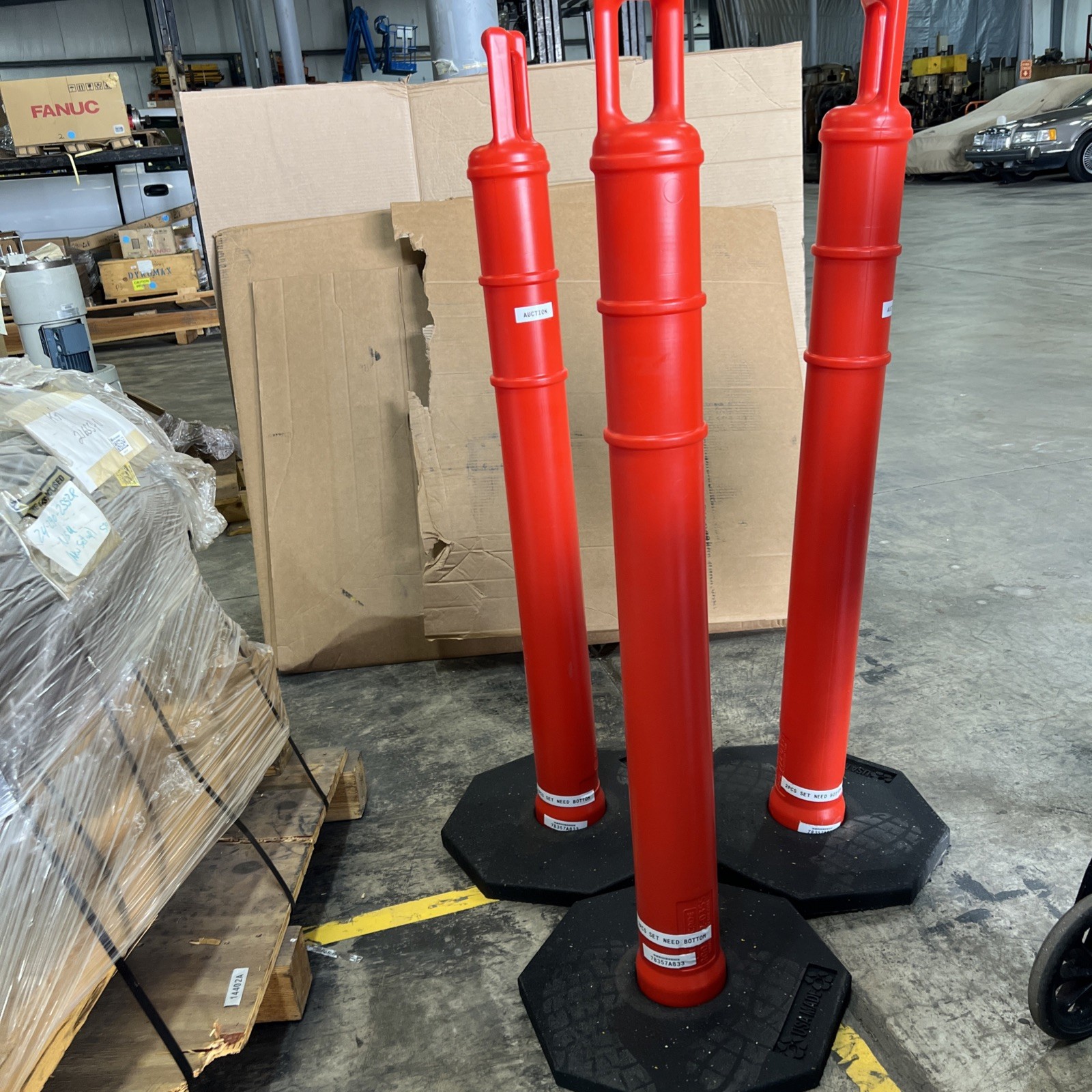 Set Of 3 Channelizer Cones.  48” High.  New