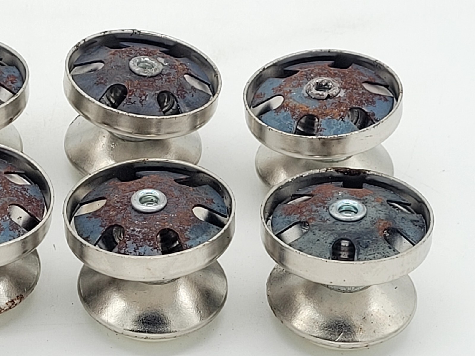 8 pk 1 1/4" Nickel Plated w/Nylon Base Swivel Plate Glide Feet for Furniture
