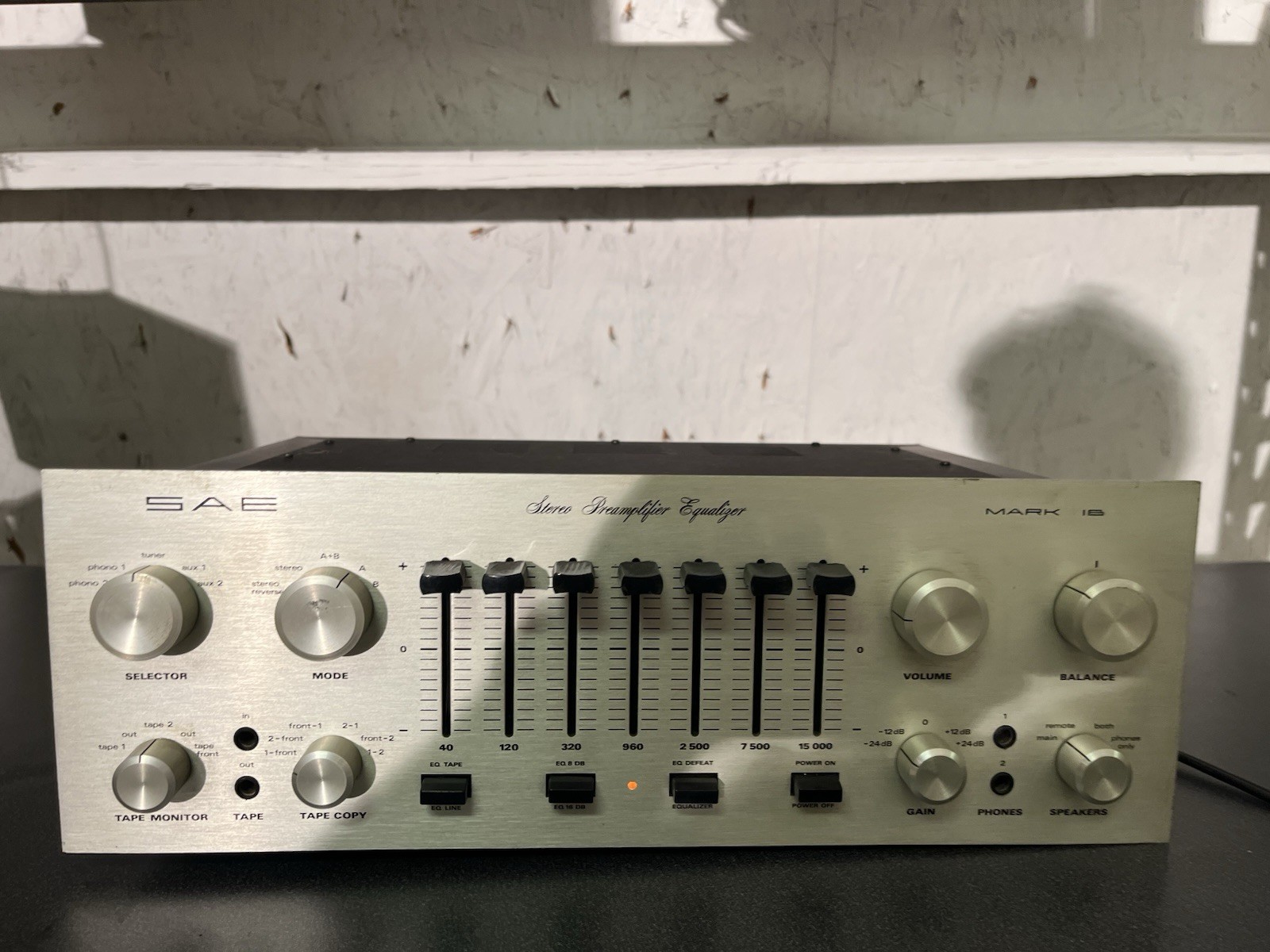 SAE Mark 1B Vintage Preamplifier Equalizer - Powers On Untested
