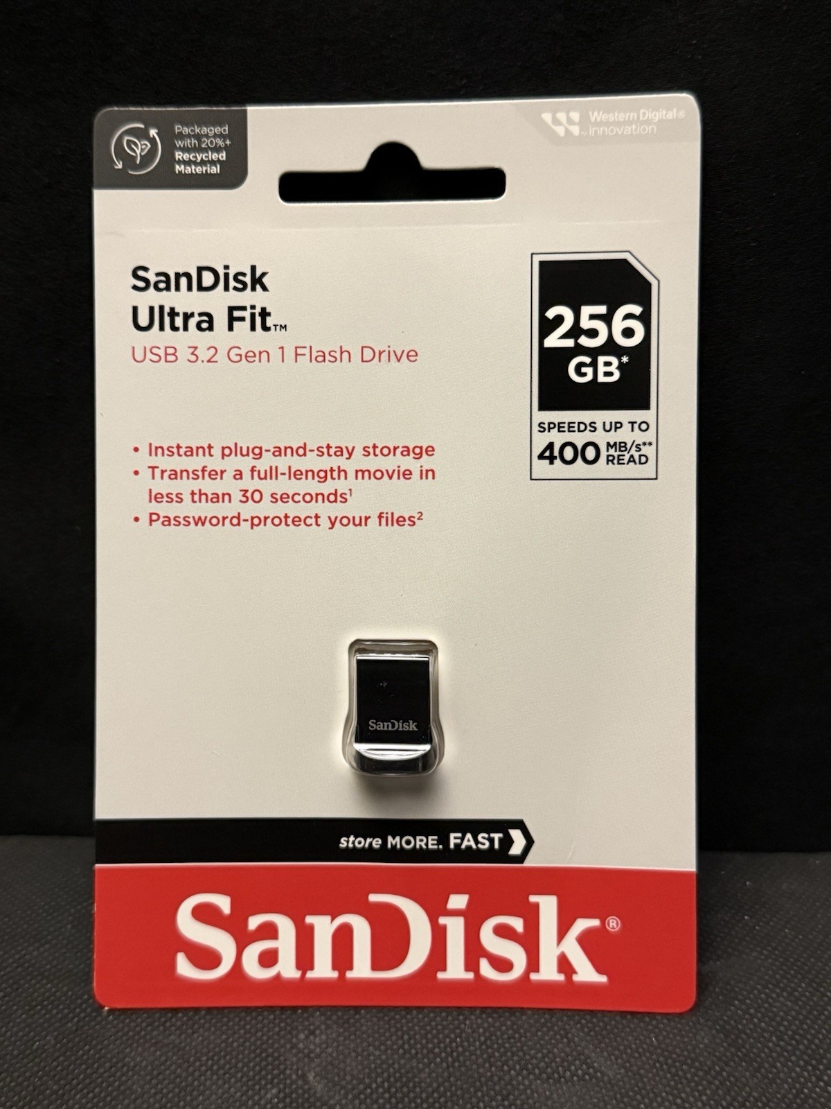 SanDisk 256GB Ultra Fit USB 3.2 Flash Drive, Black - SDCZ430-256G-G46