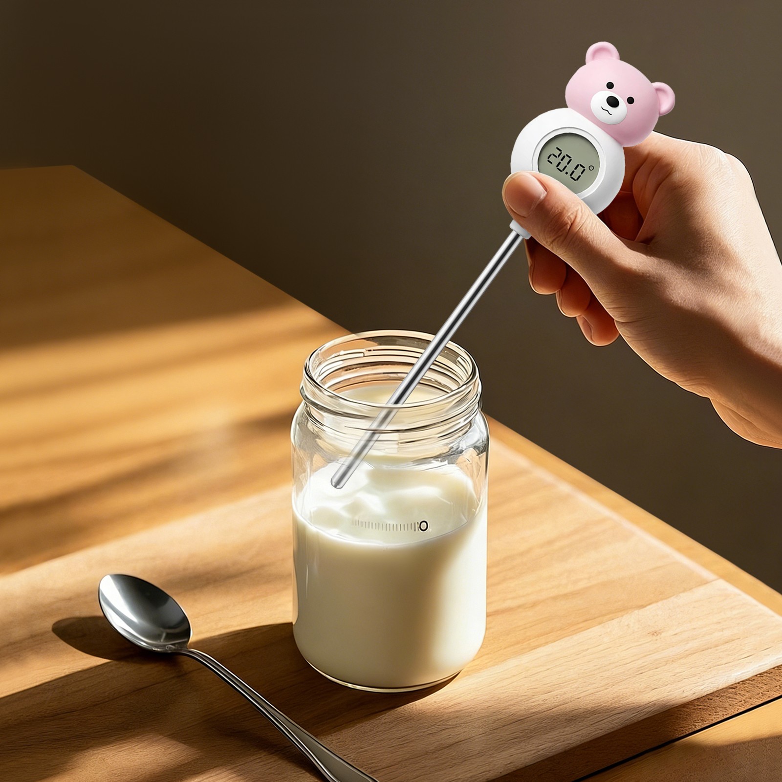 Instant Read Food Thermometer 4 Inch Probe Temperature Detector for Milk Coffee