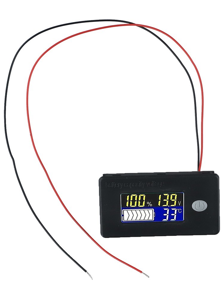 Enhanced Battery Capacity Indicator Meter LCD Display Temperature Reading 12V