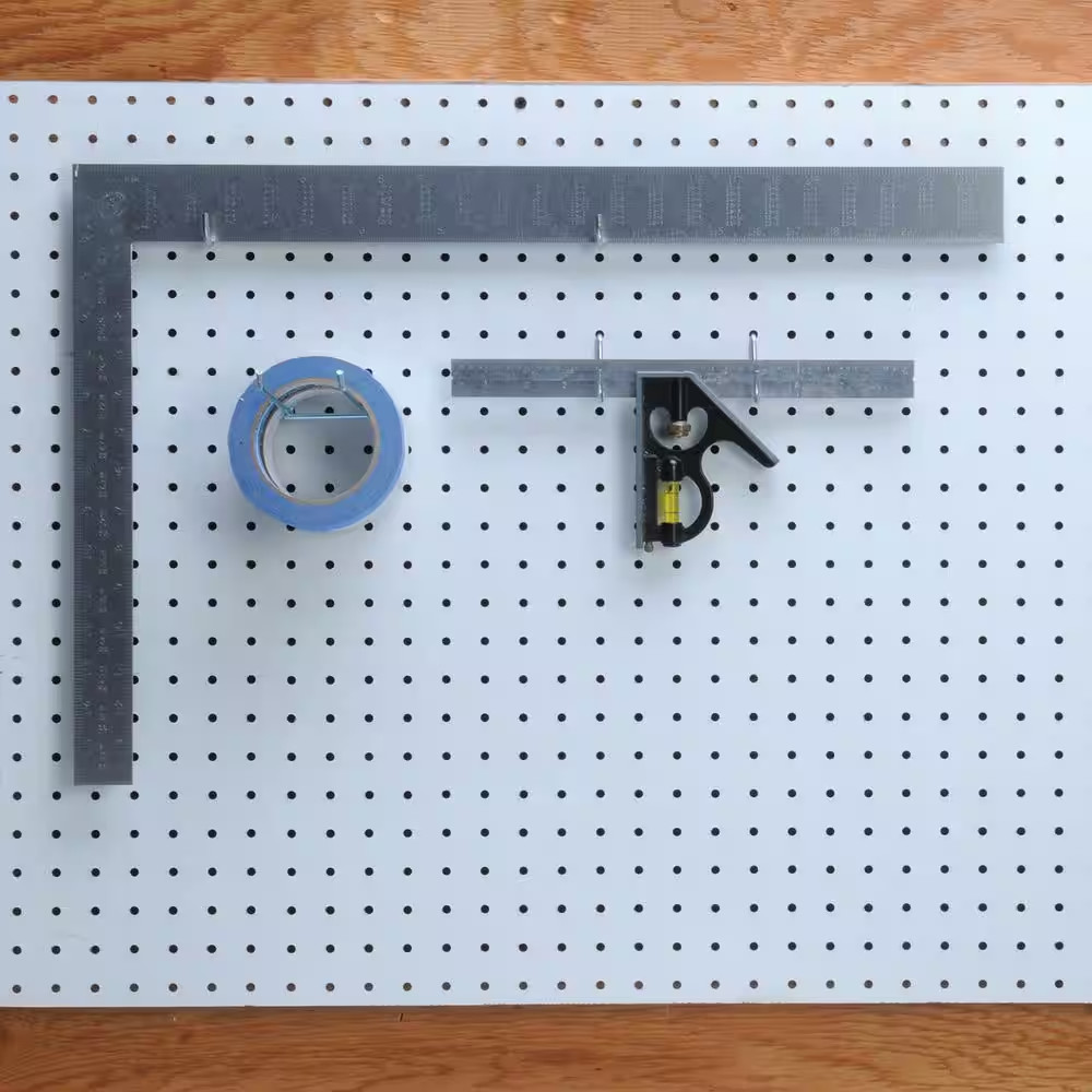 48 In. H X 24 In. W White Pegboard