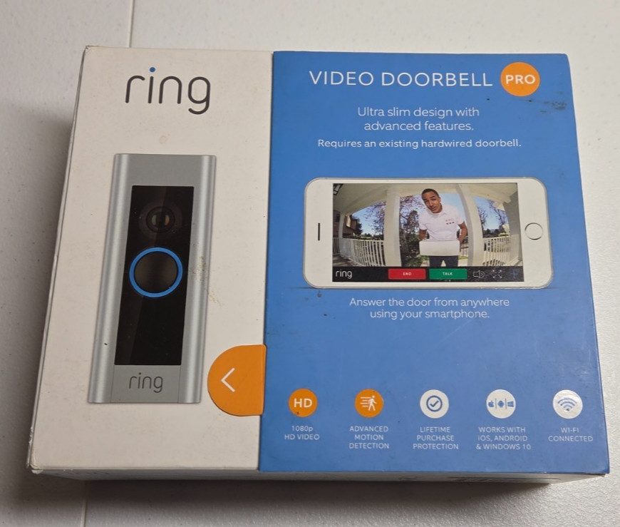 Ring Video Doorbell Pro | 1080p Full HD | Wi-Fi | Hardwired - Openbox