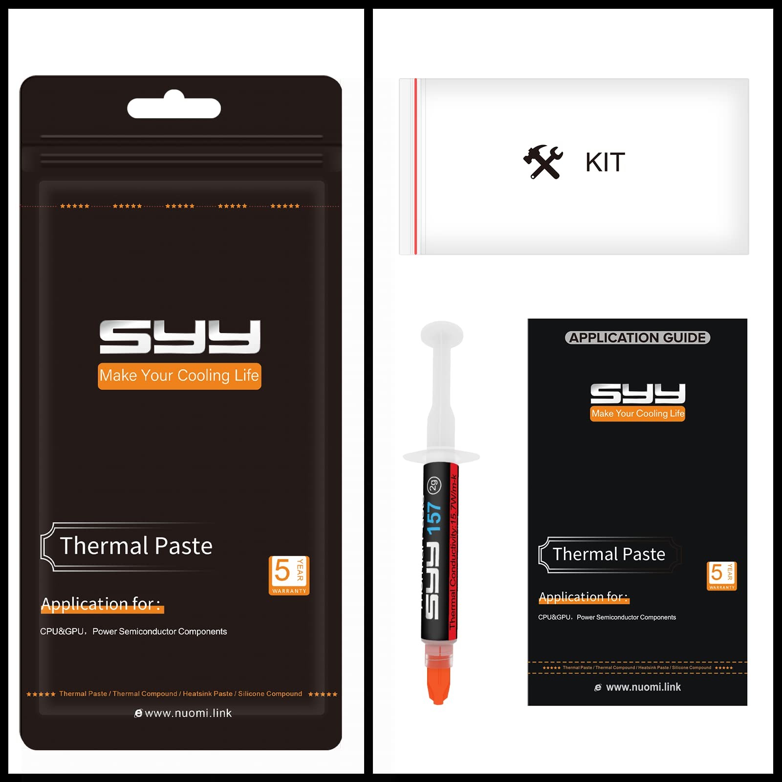 Thermal Paste, SYY 2 Grams CPU Paste 2g, grey