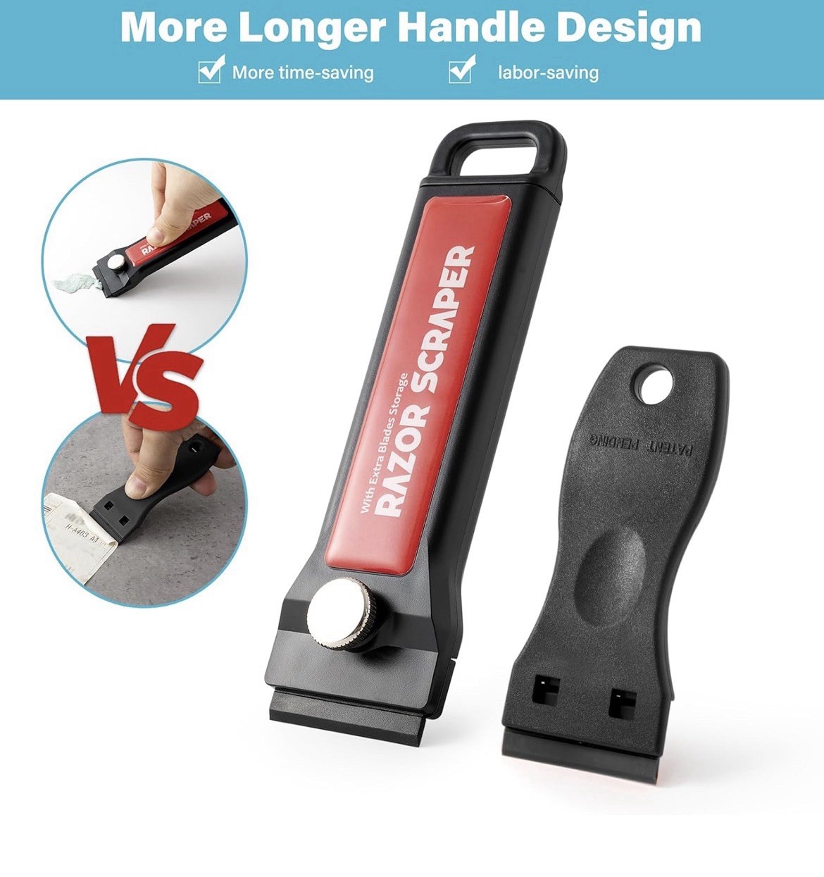 Plastic Razor Blade Scraper Tool with Blade Container 2PCS Razor Scraper