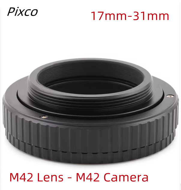 Lens Adjustable Focus Helicoid Macro Adapter for M42 Lens to M42 Camera 17-31mm