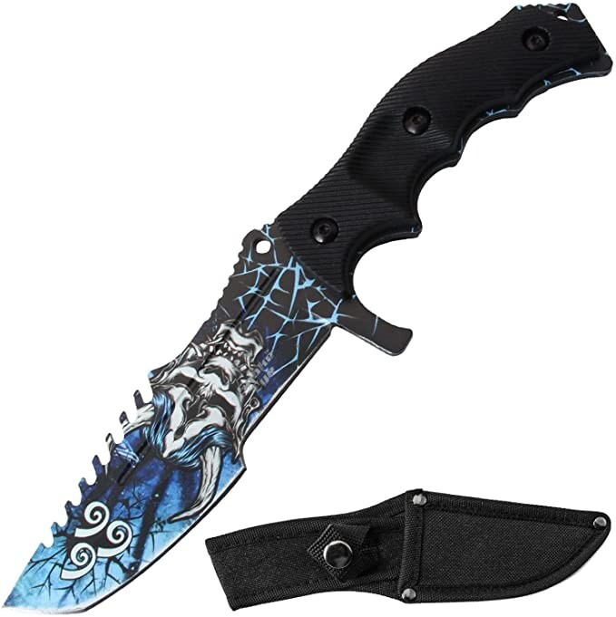 Snake Eye Tactical Full-Tang | Fixed-Blade Knife 8.5"  3D Design| Camping-Hiking