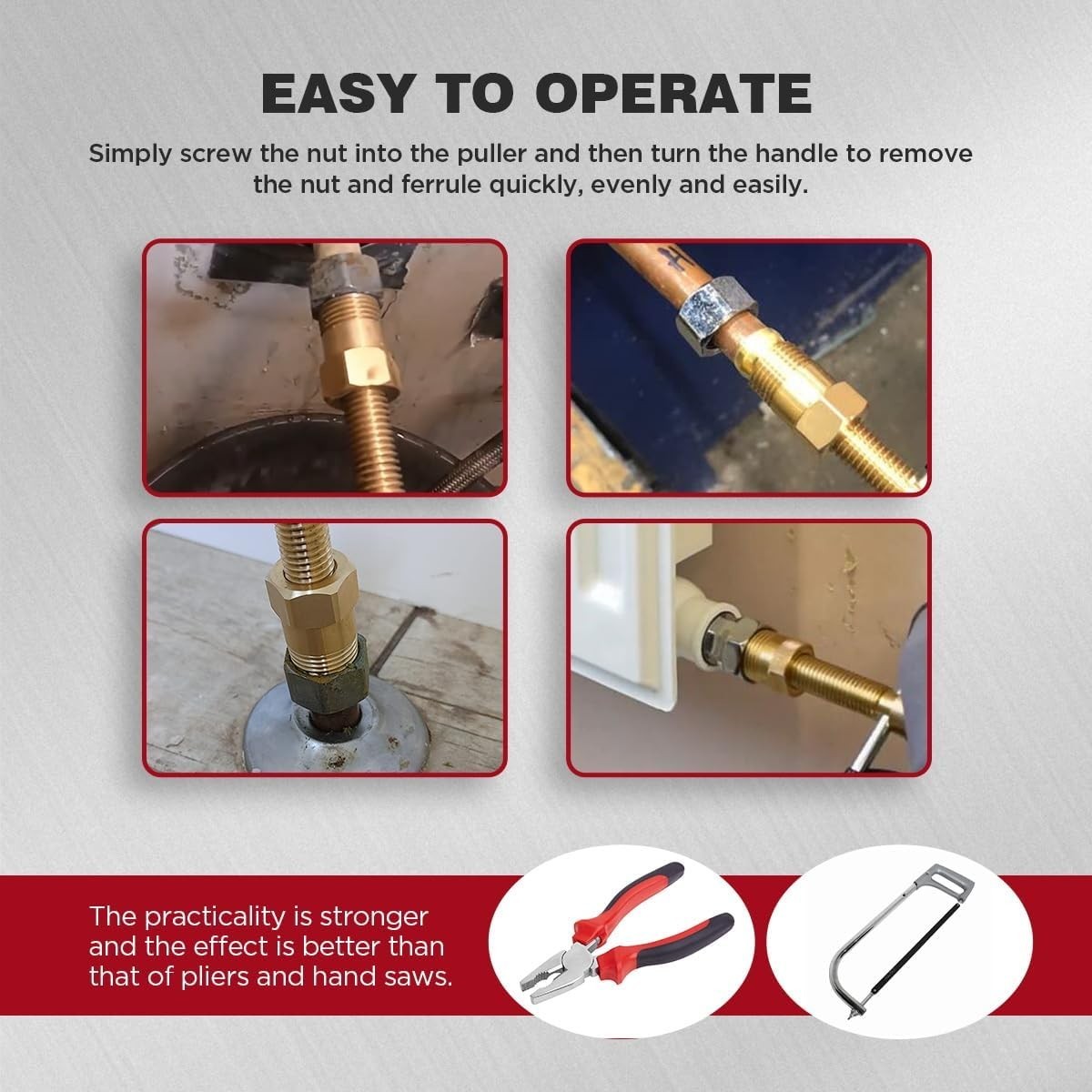 Compression Sleeve Puller Tool, Upgraded Hexagonal Head Design, Ferrule Puller P