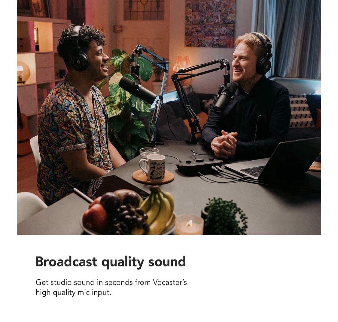 Focusrite Vocaster Two — Podcasting Interface for Recording Host and Guest