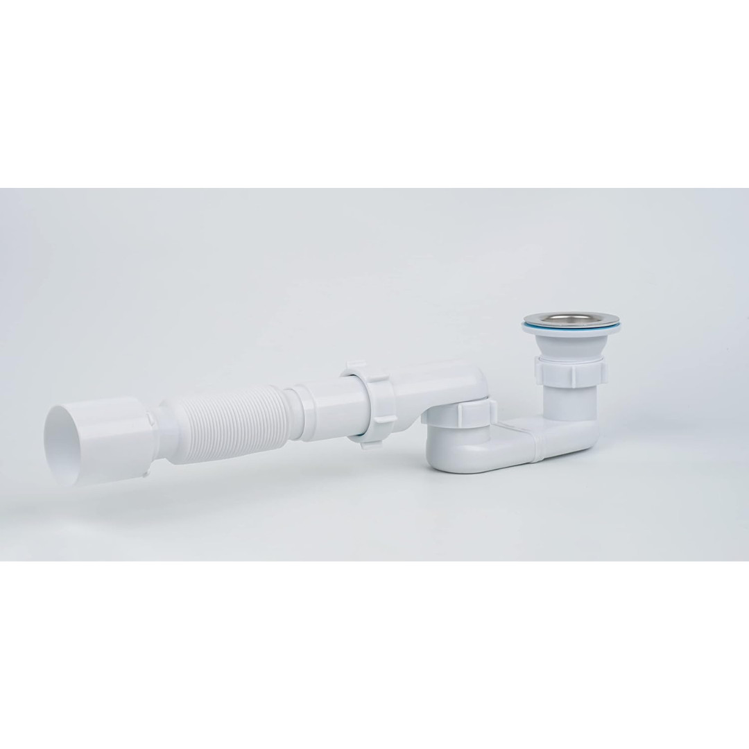 Bath Shower Drain Low Profile p Trap 1 1/2" Flat Kit for White