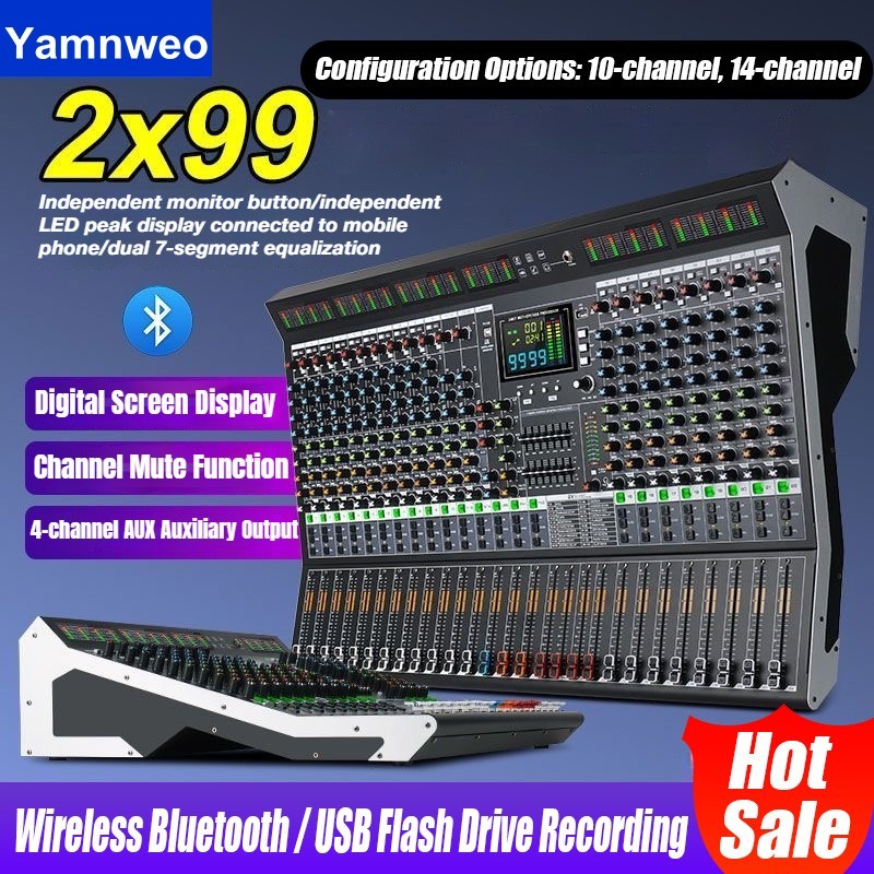 14-channel professional mixer with 99DSP effects / Bluetooth / USB connectors