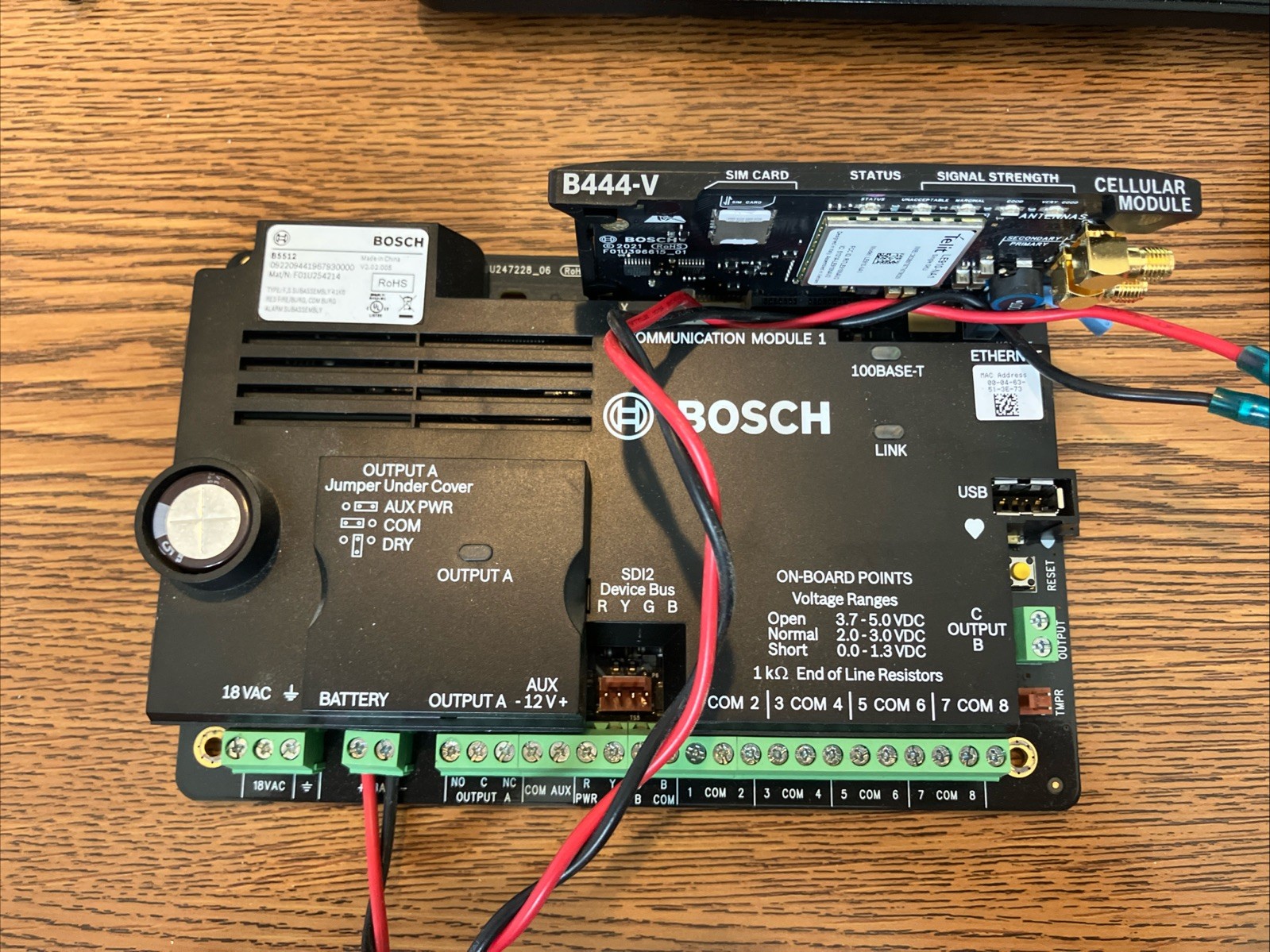 Bosch B5512 Security Alarm Control Panel UNTESTED With Cell Mod