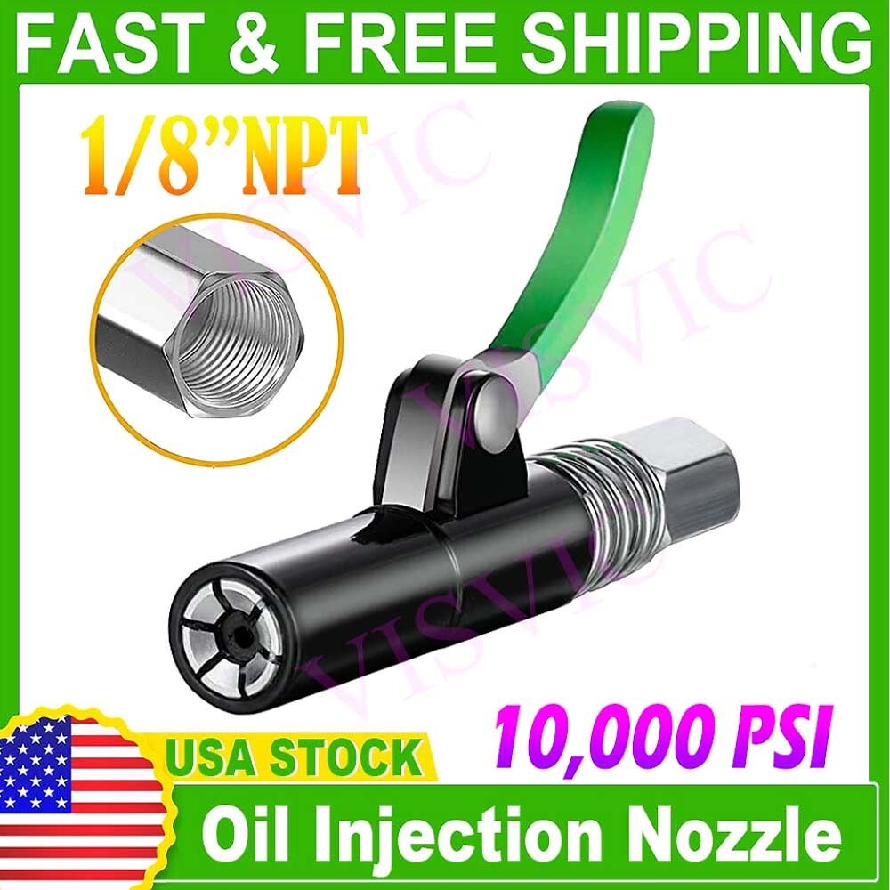 Grease Tool Tip Gun Coupler,10000 PSI Quick Lock Release Leak-Free Fit,1/8" NPT