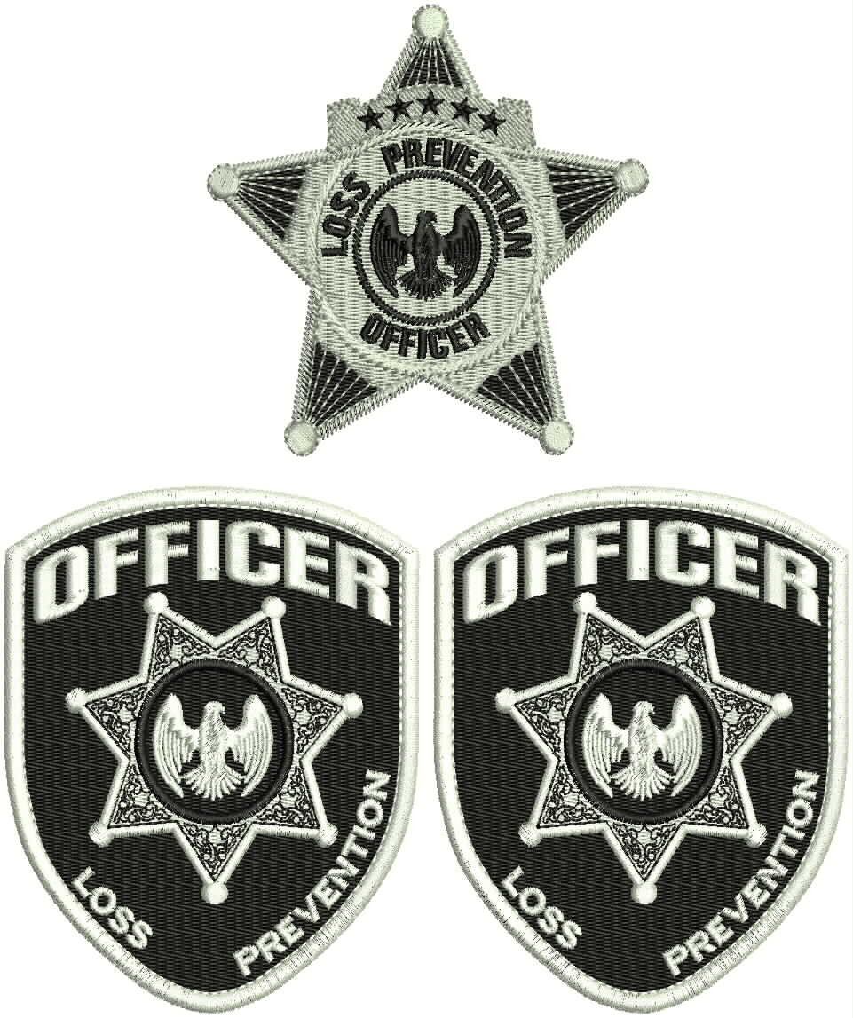 OFFICER  SHOULDERS  EMBROIDERY PATCH 4.5X3.75''X hook  and loop
