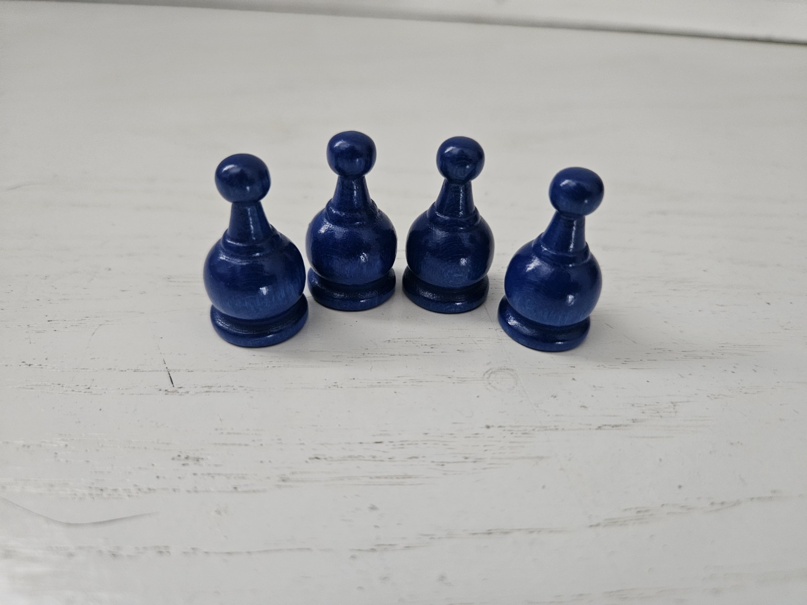 Vintage 1964 Parcheesi Gold Seal Edition Replacement Parts BLUE Wood Pieces 4