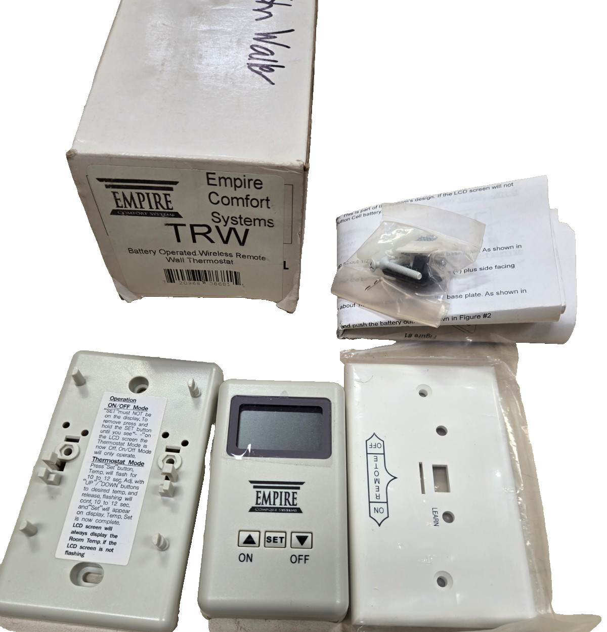Empire Comfort Systems TRW Wireless Remote Wall Thermostat, Battery Operated