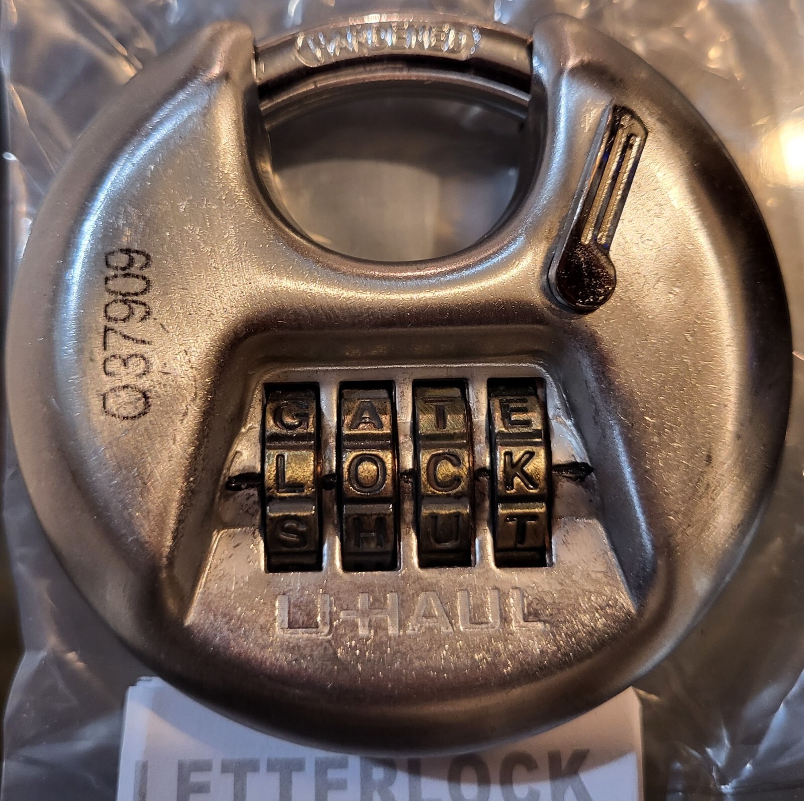 NEW!! Word-Lock! 4-Dial Combination Discus Padlock Lock 3.15" 80mm 721820 Letter
