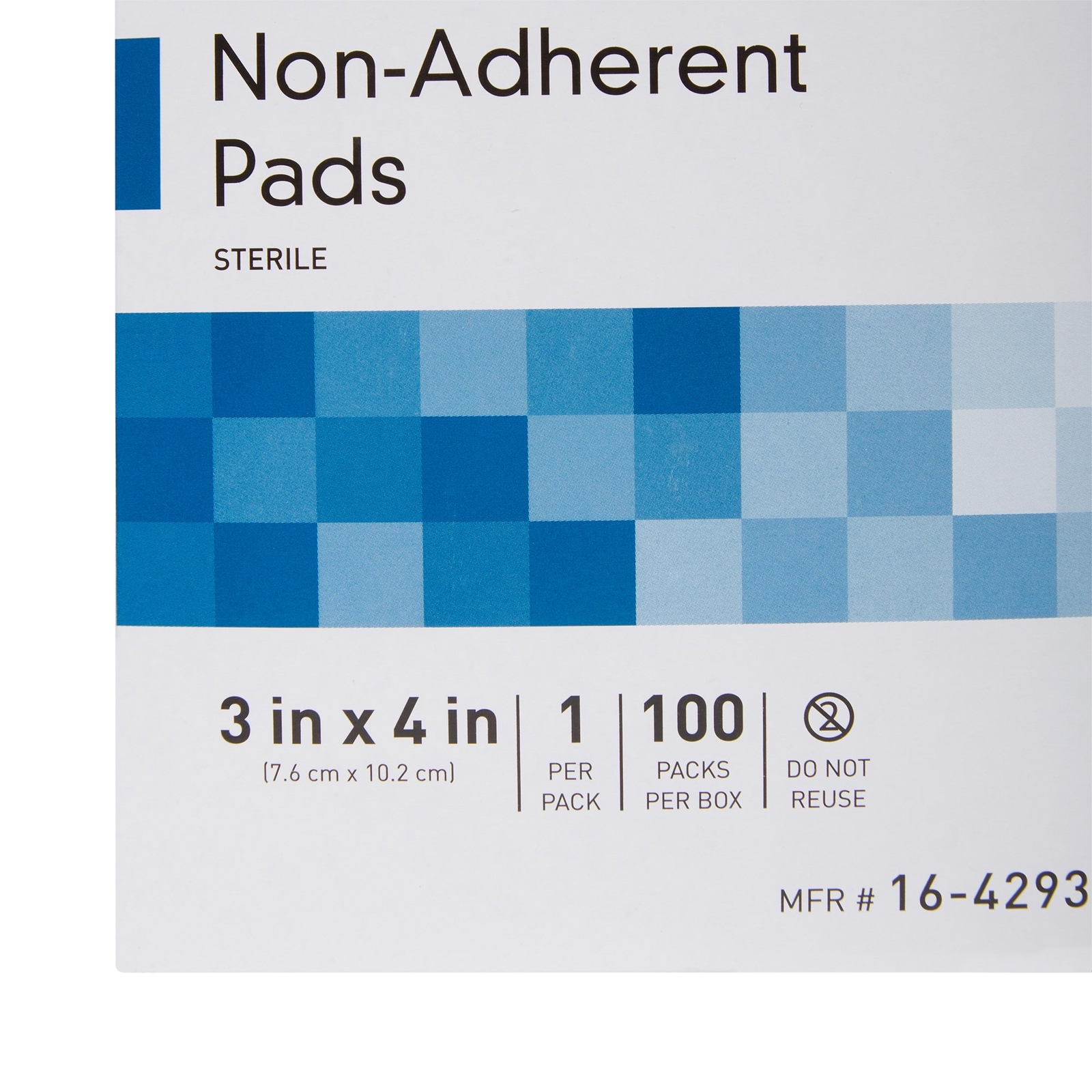 McKesson Sterile Non-Adherent Dressing Rectangle 3 x 4" 16-4293 100 per Box
