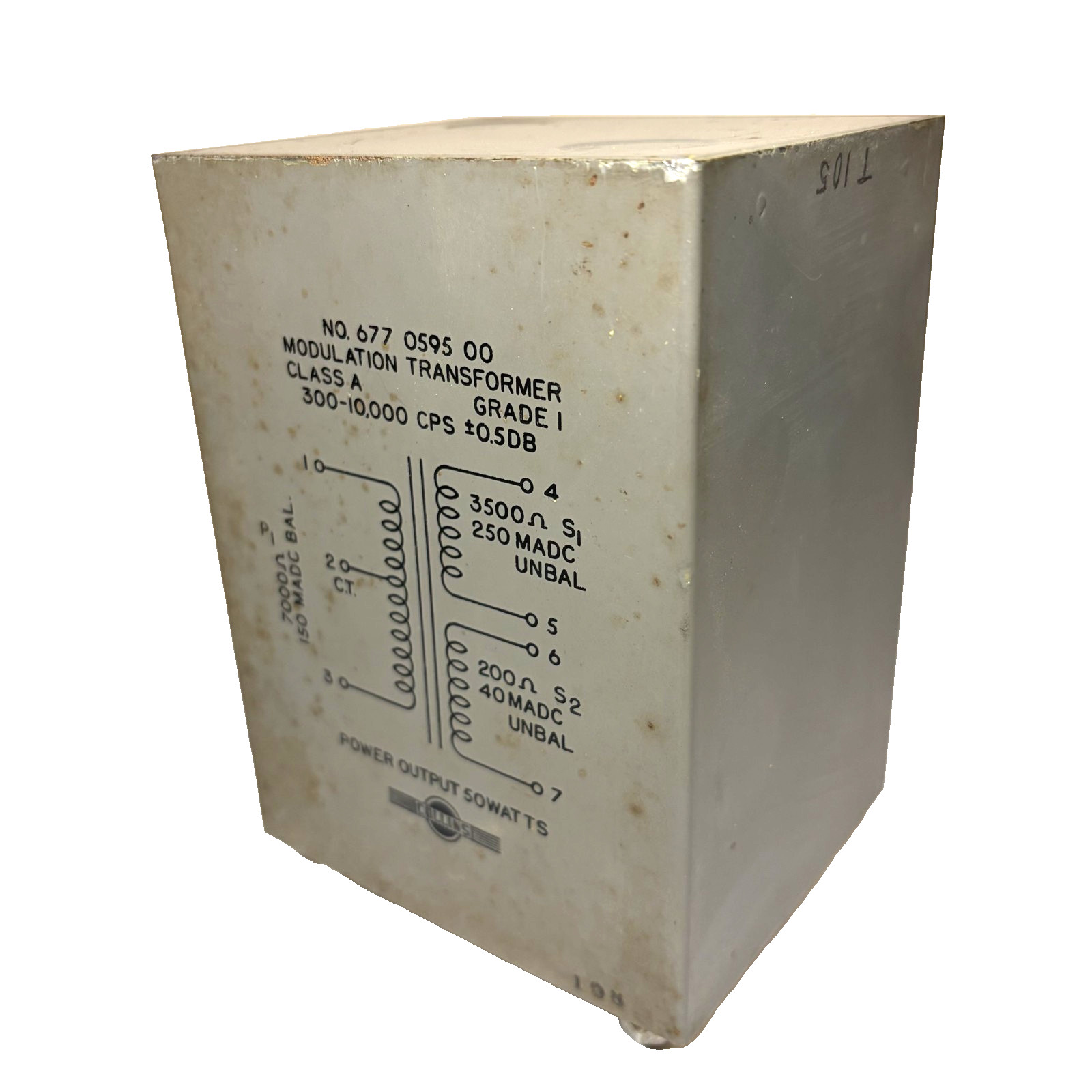 Collins Radio Modulator Transformer 50 Watts 677 0595 00