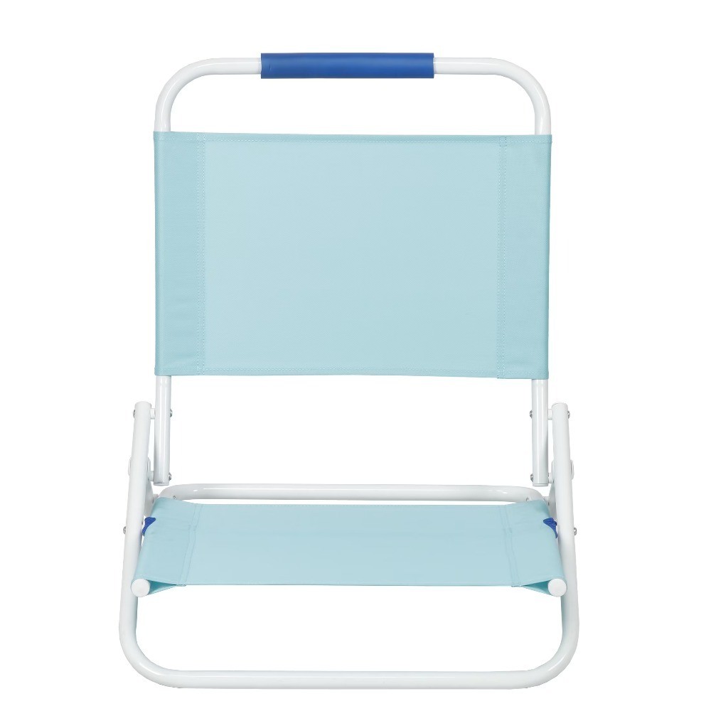 Teal Folding Beach Chair with Sand Pockets and Cup Holder